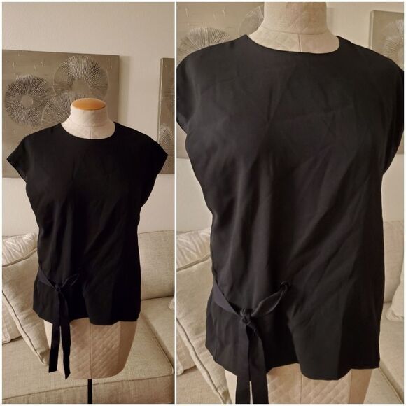 Rag & Bone Etta Side Tie Top sz Medium in Black - Picture 3 of 8